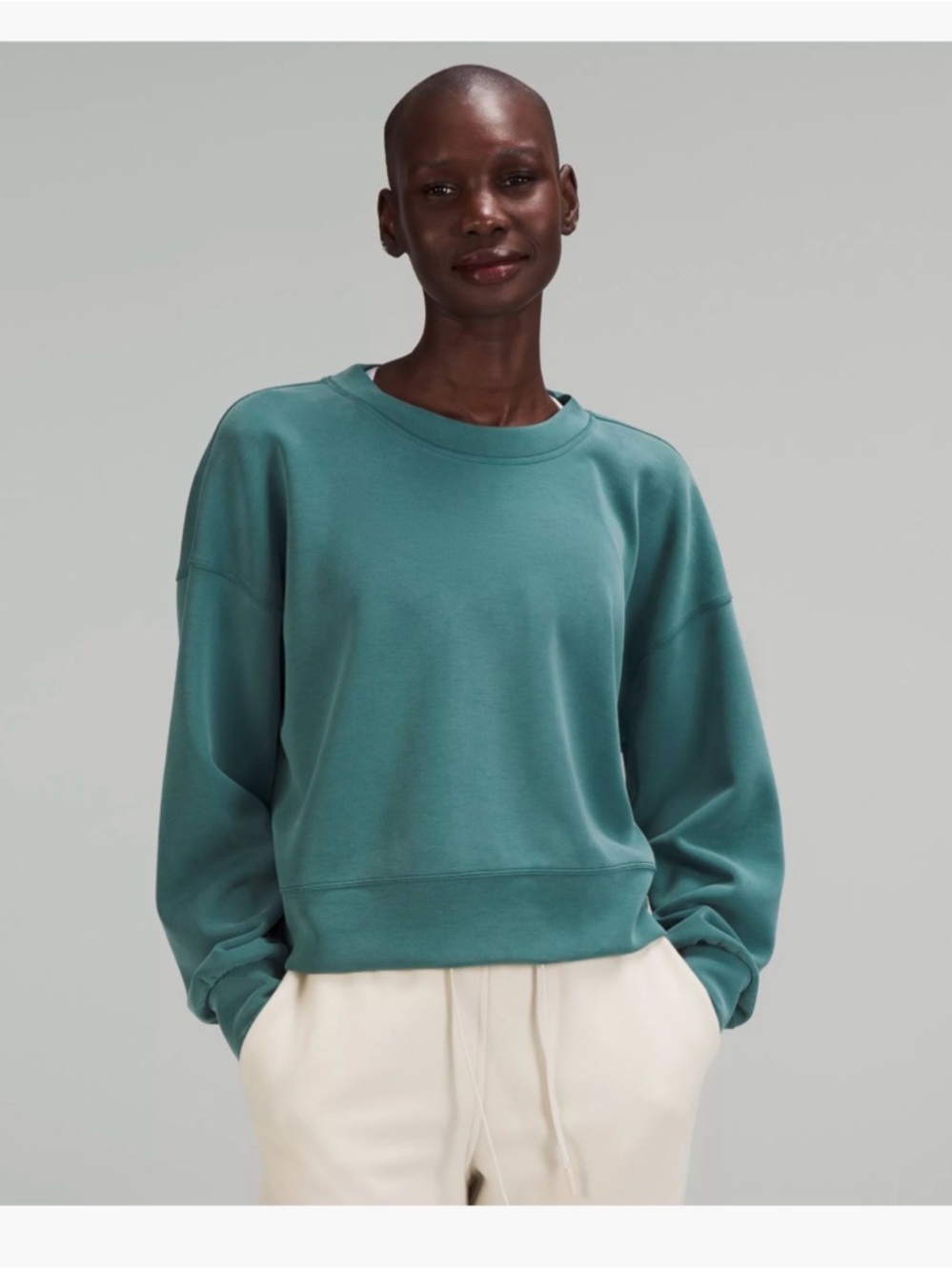 lululemon athletica teal crewneck sweatshirt